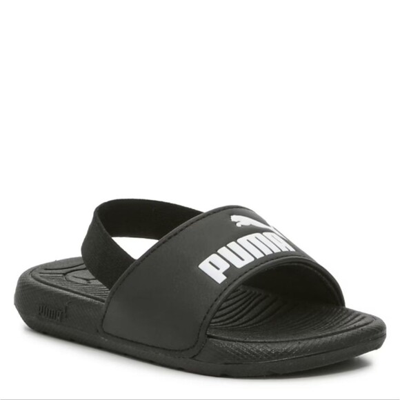 PUMA Kids Black Slide Sandals - Picture 1 of 7